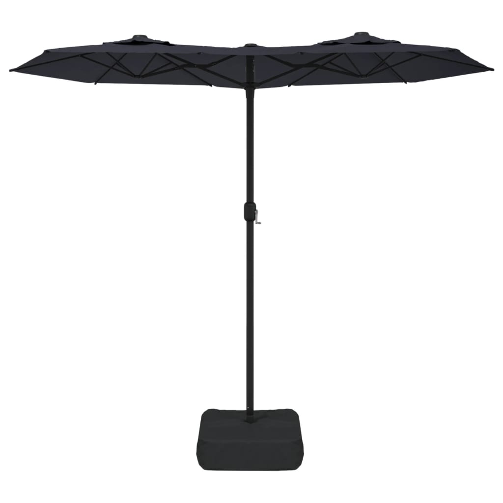 Vidaxl parasol dubbel dak 316x145 cm zwart