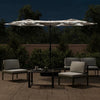 Vidaxl Parasol Doppio tetto con LED 316x240 cm Sand Bianco