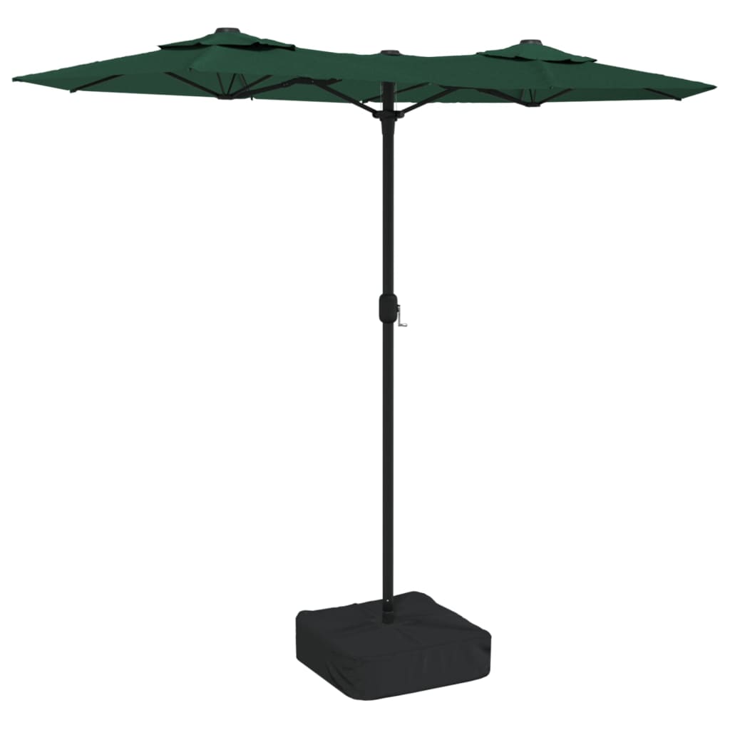 Vidaxl Parasol Double con LED 316x240 cm verde