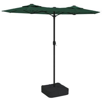 Vidaxl Parasol Double con LED 316x240 cm Verde