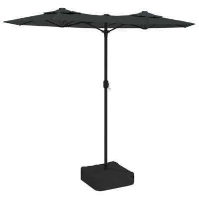 Vidaxl Parasol Doppio tetto con LED 316x240 cm antracite -lorato