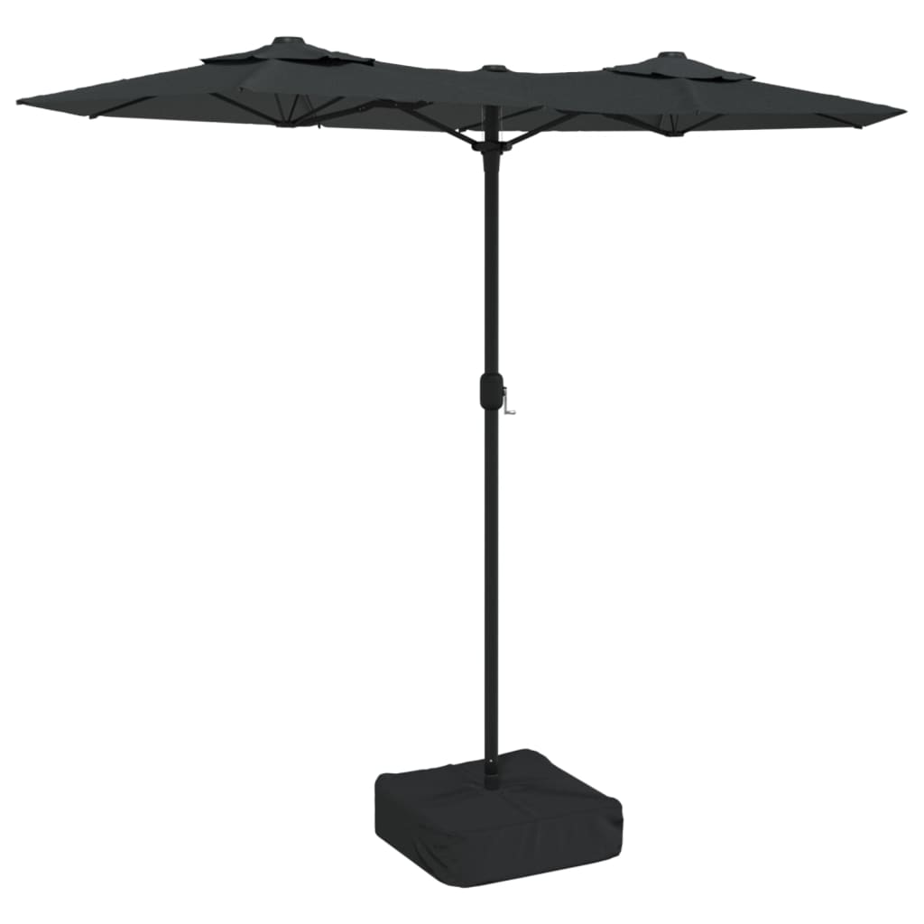 Vidaxl Parasol Techo doble con LED 316x240 cm de antracita