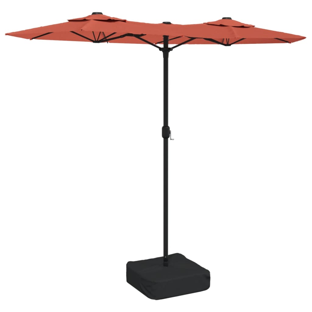 Vidaxl Parasol Doppio tetto con LED 316x240 cm Terracotta -Colored