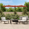 Vidaxl Parasol Doppio tetto con LED 316x240 cm Terracotta -Colored