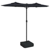 Vidaxl parasol dubbel dak met led's 316x145 cm zwart