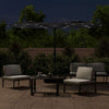 Vidaxl parasol dubbel dak met led's 316x145 cm zwart