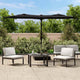 Vidaxl Parasol Techo doble con LED 316x240 cm Negro