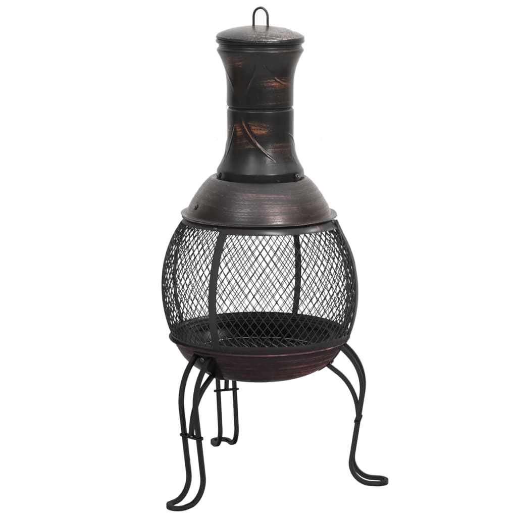 Vidaxl giardino stufa con poker 39x39x90 cm acciaio
