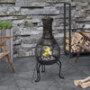 Vidaxl giardino stufa con poker 39x39x90 cm acciaio