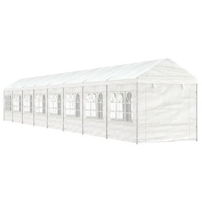 VidaXL Prieel met dak 17,84x2,28x2,69 m polyetheen wit