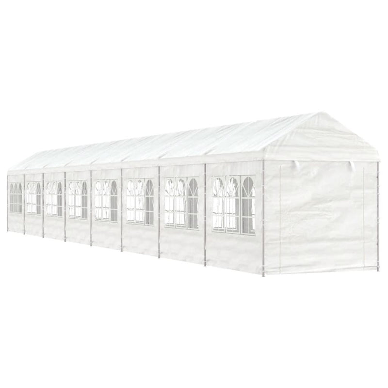 Vidaxl Arbor con techo de 17.84x2.28x2.69 M polietileno blanco