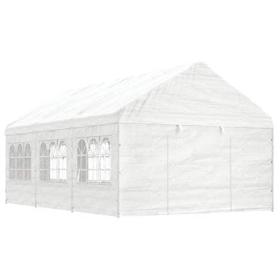 VidaXL Prieel met dak 6,69x4,08x3,22 m polyetheen wit