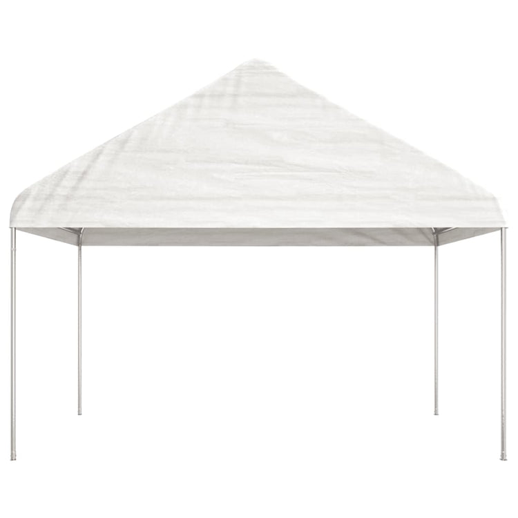 VidaXL Prieel met dak 17,84x4,08x3,22 m polyetheen wit