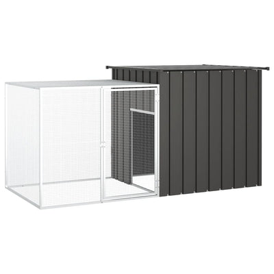 Vidaxl Rabbit Hutch 200x91x100 cm de acero galvanizado antracita
