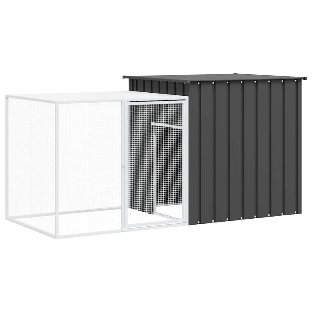 Vidaxl Rabbit Hutch 200x91x100 cm de acero galvanizado antracita