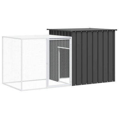 Vidaxl konijnenhok 200x91x100 cm gegalvaniseerd staal antracietkleurig