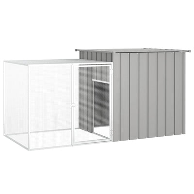 Vidaxl Rabbit Hutch 200x91x100 cm de acero galvanizado gris