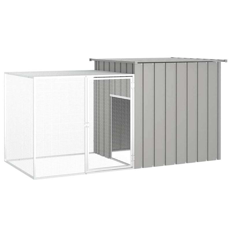 Vidaxl Rabbit Hutch 200x91x100 cm grigio galvanizzato