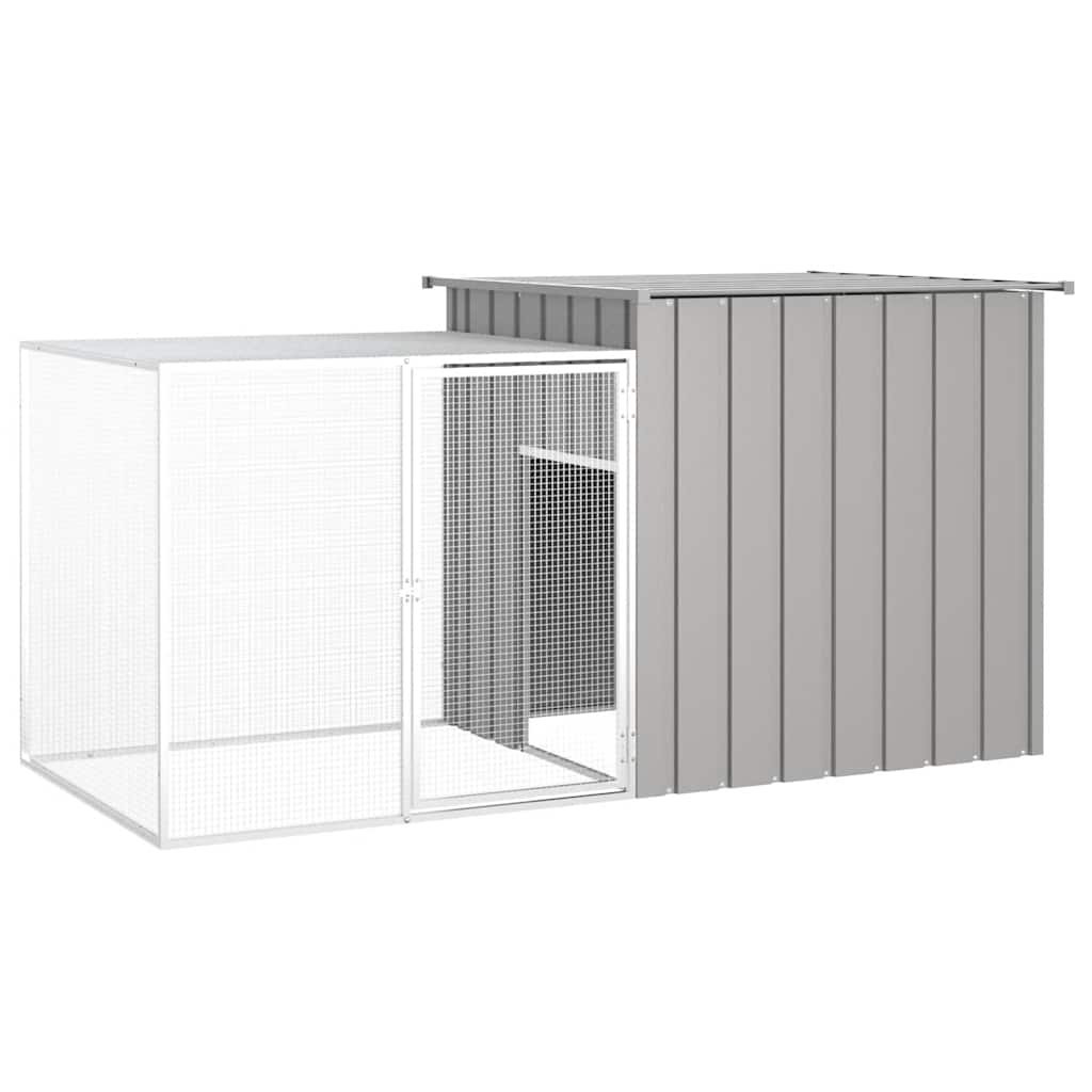 Vidaxl Rabbit Hutch 200x91x100 cm grigio galvanizzato