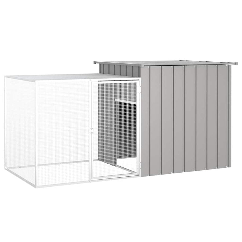 Vidaxl Rabbit Hutch 200x91x100 cm de acero galvanizado gris