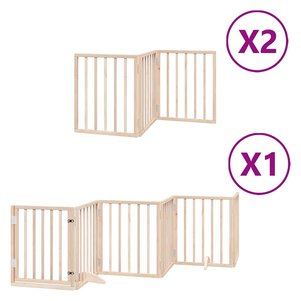 Vidaxx puerta plegable para perros con puerta 12 paneles 600 cm madera de álamo