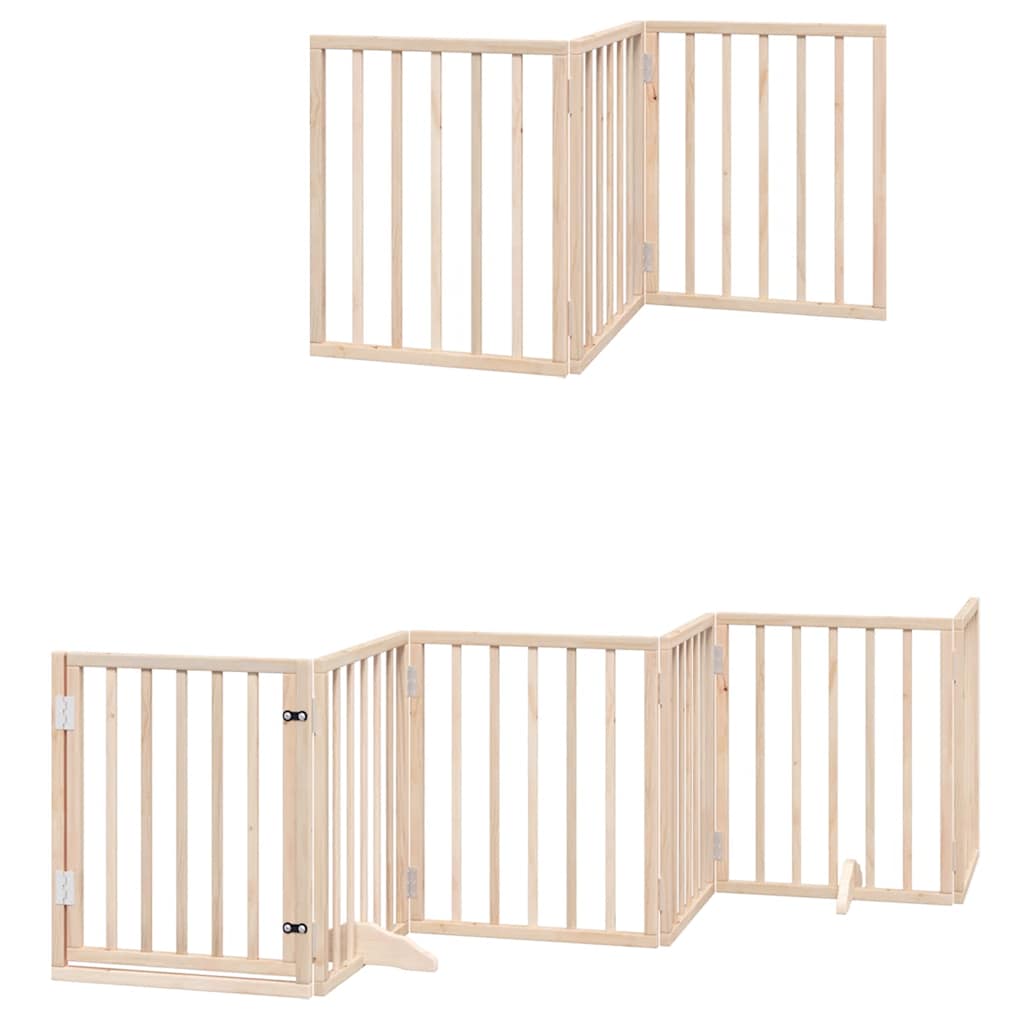 Vidaxx puerta plegable para perros con puerta 12 paneles 600 cm madera de álamo