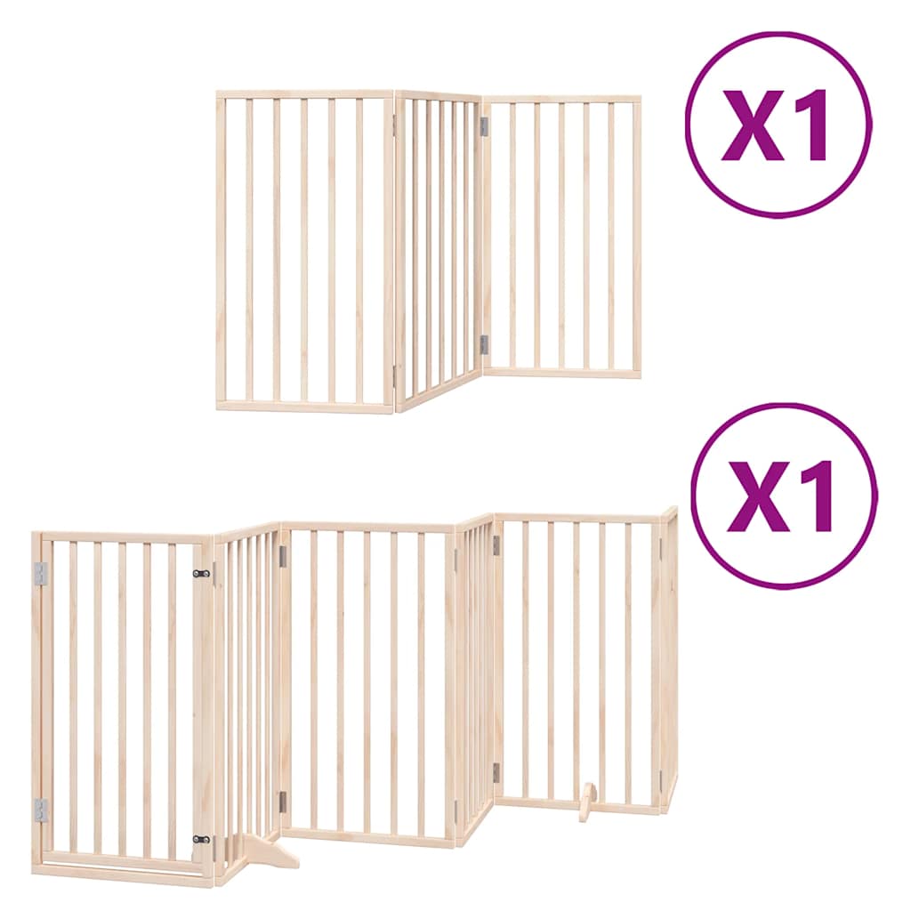 Vidaxx puerta plegable para perros con puerta 9 paneles 450 cm madera de álamo
