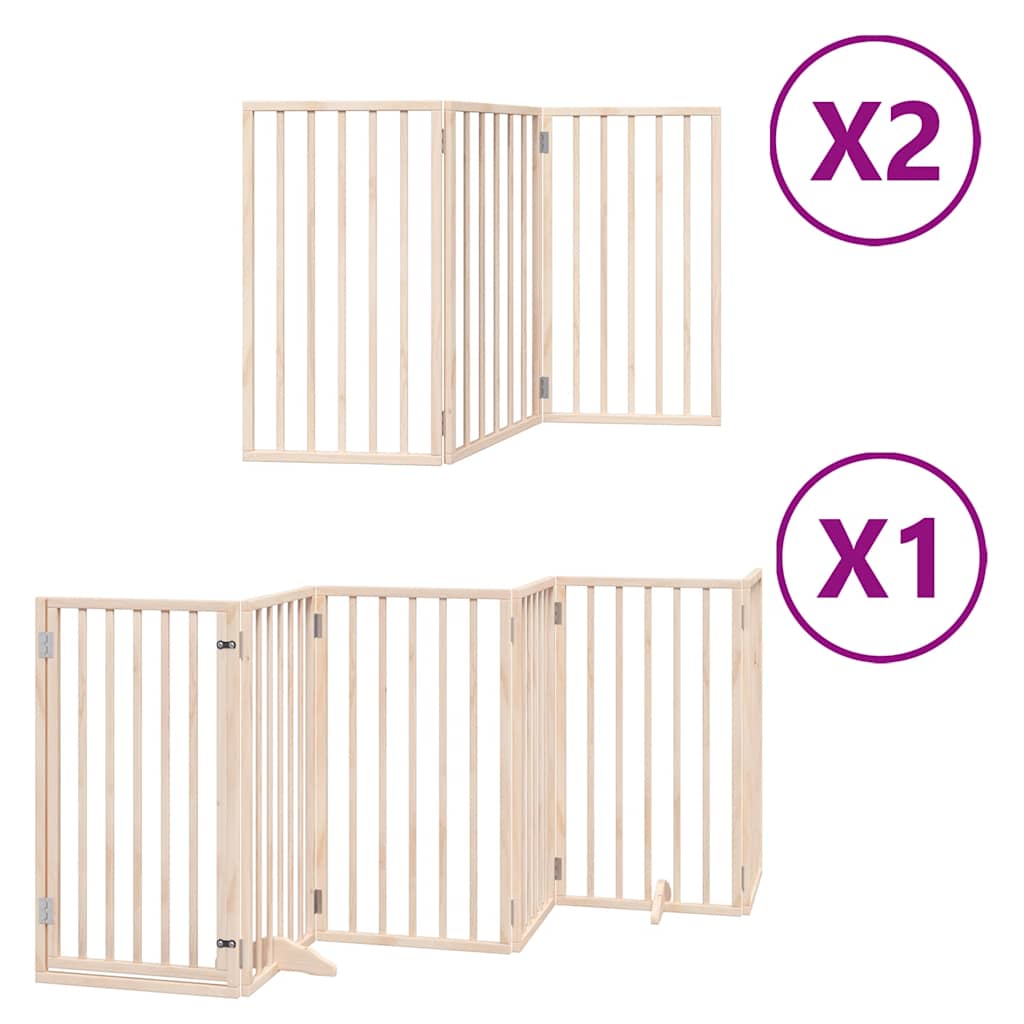 Vidaxx puerta plegable para perros con puerta 12 paneles 600 cm madera de álamo