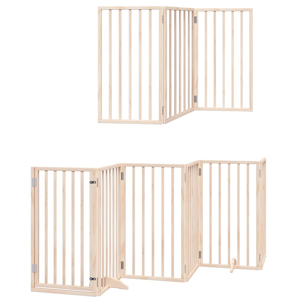 Vidaxx puerta plegable para perros con puerta 12 paneles 600 cm madera de álamo