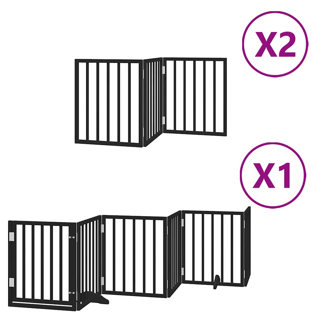 Vidaxx puerta para perros plegable 12 paneles 600 cm madera de álamo negro