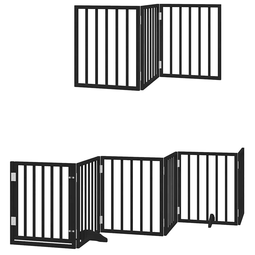 Vidaxx puerta para perros plegable 12 paneles 600 cm madera de álamo negro