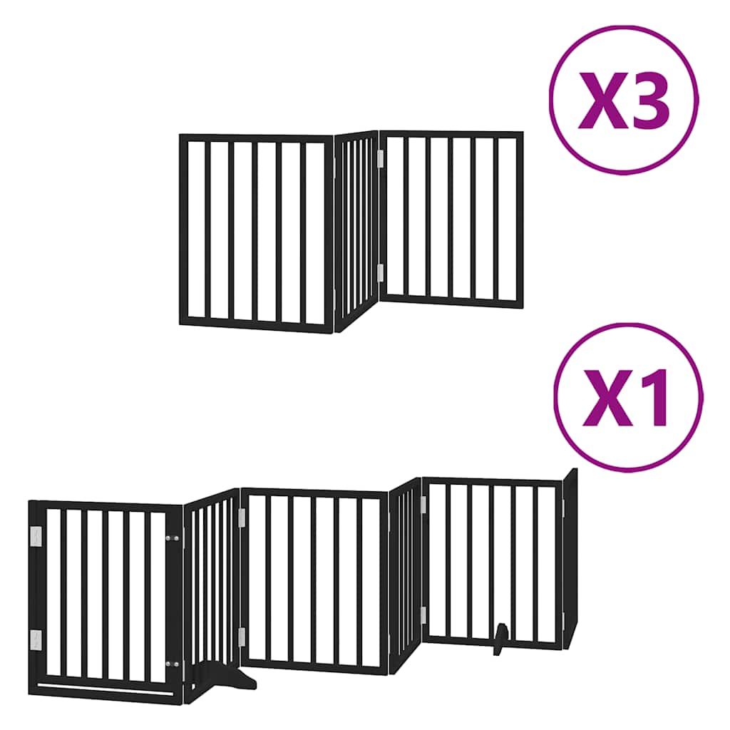 Vidaxx puerta para perros plegable 15 paneles 750 cm madera de álamo negro