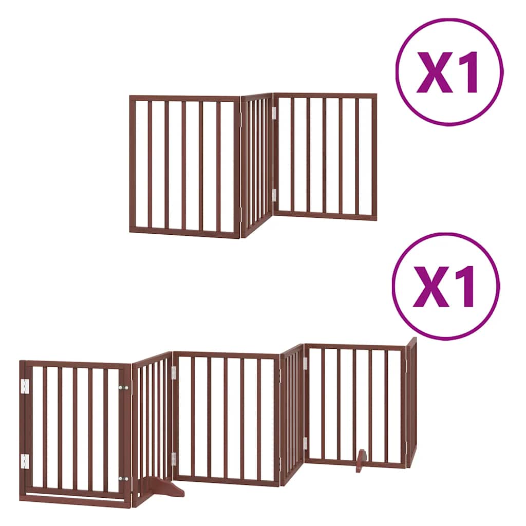 Vidaxx puerta para perros plegable 9 paneles 450 cm madera de álamo marrón