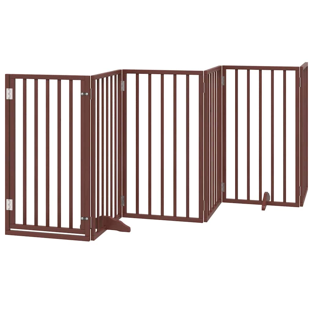 Vidaxx puerta para perros plegable 9 paneles 450 cm madera de álamo marrón