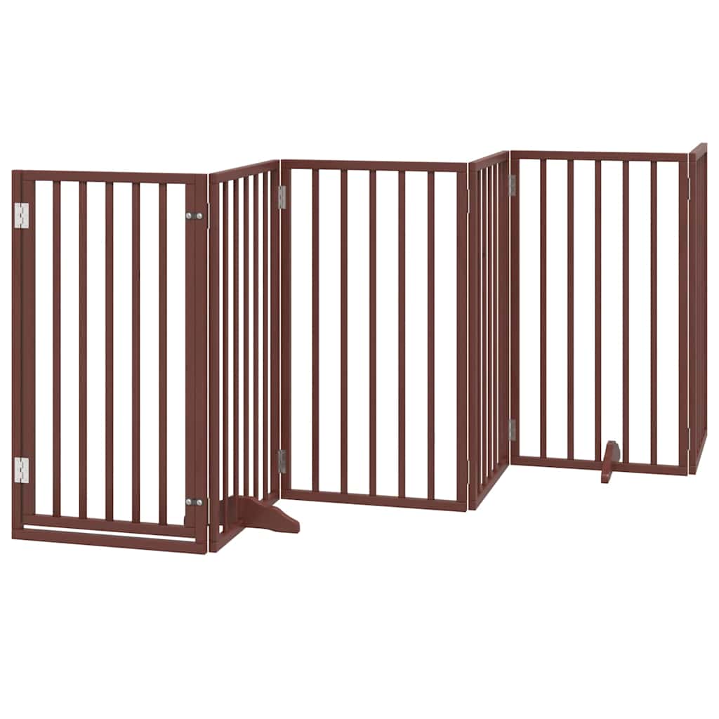 Vidaxl puerta para perros plegable 15 paneles 750 cm madera de álamo marrón