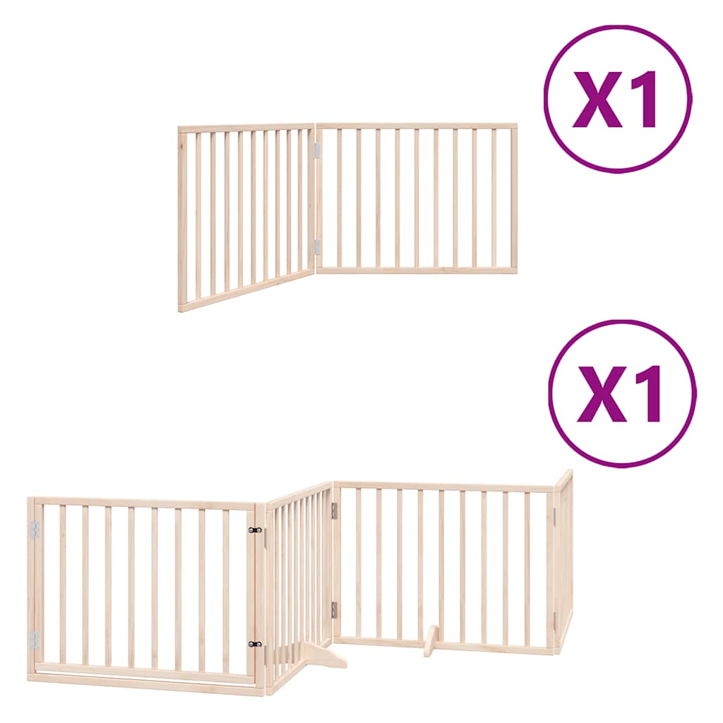 Vidaxx puerta plegable para perros con puerta 6 paneles 480 cm madera de álamo