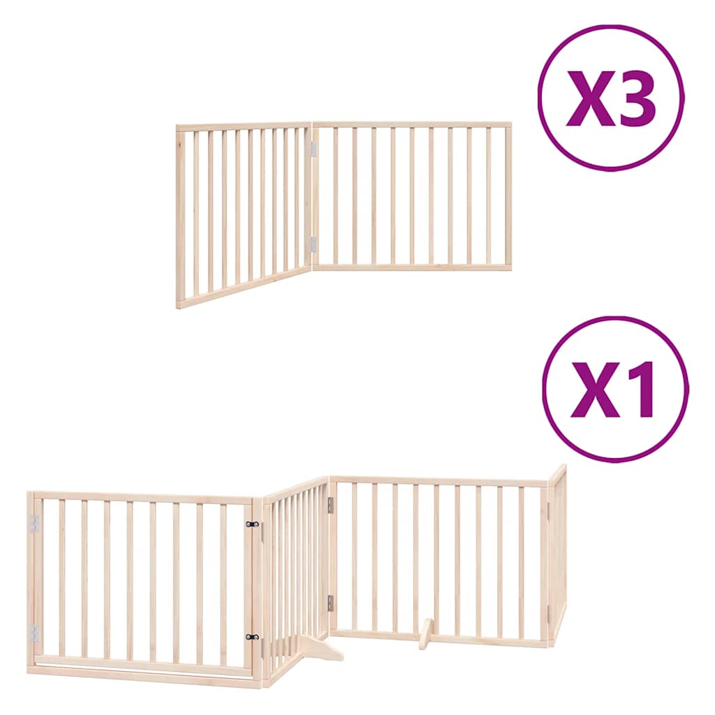 Vidaxx puerta plegable para perros con puerta 10 paneles 800 cm madera de álamo