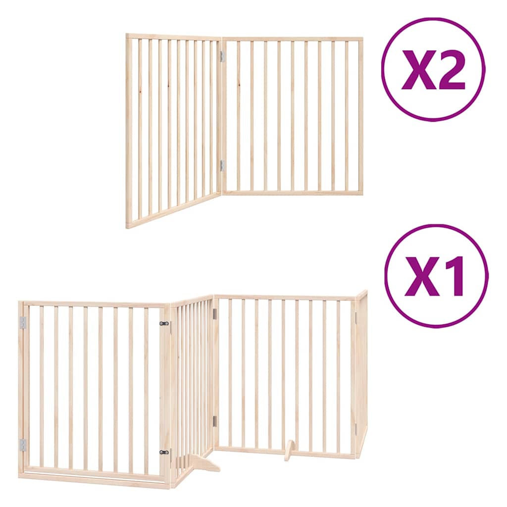Vidaxx puerta plegable para perros con puerta 8 paneles 640 cm madera de álamo