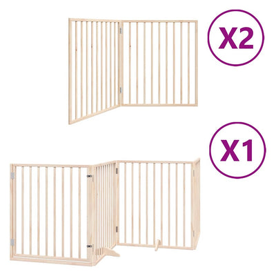 Vidaxx puerta plegable para perros con puerta 8 paneles 640 cm madera de álamo