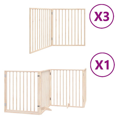 Cancello per cani pieghevole Vidaxx con porta 10 pannelli 800 cm in legno di pioppo