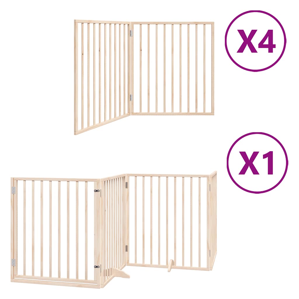 Vidaxx puerta plegable para perros con puerta 12 paneles 960 cm madera de álamo