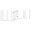 Vidaxx puerta para perros plegable con puerta 12 paneles 960cm madera de álamo blanco
