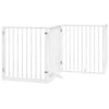 Vidaxx puerta para perros plegable con puerta 8 paneles 640 cm madera de álamo blanco