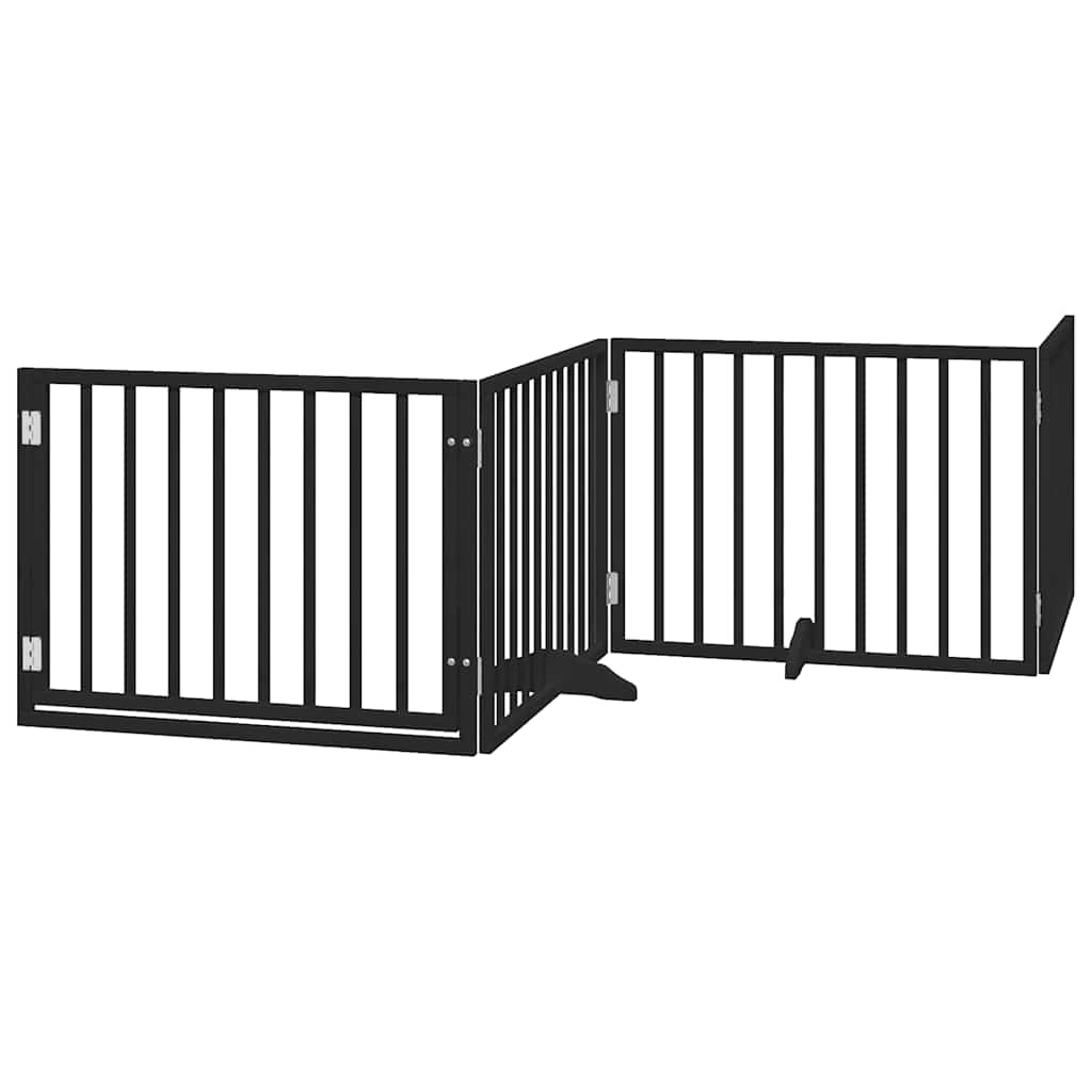 Vidaxx puerta para perros plegable 12 paneles 960 cm madera de álamo negro