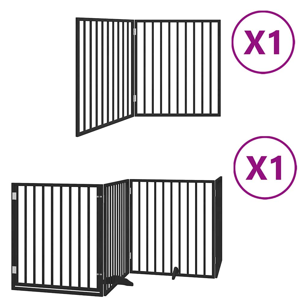 Vidaxx puerta para perros plegable 6 paneles 480 cm madera de álamo negro