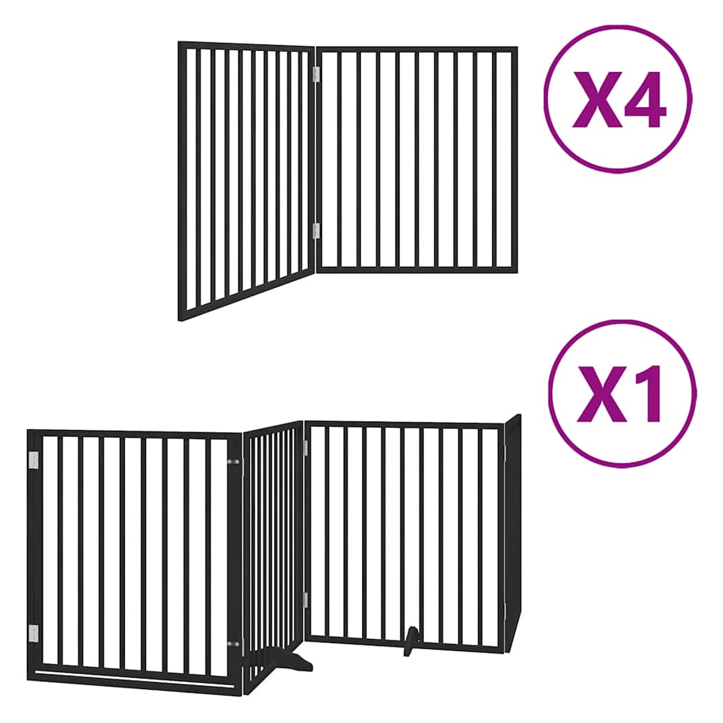 Vidaxx puerta para perros plegable 12 paneles 960 cm madera de álamo negro