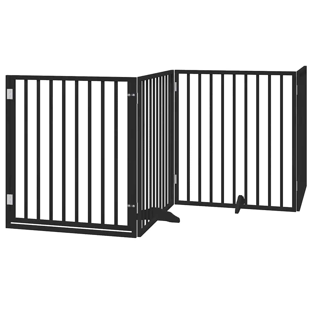 Vidaxx puerta para perros plegable 12 paneles 960 cm madera de álamo negro