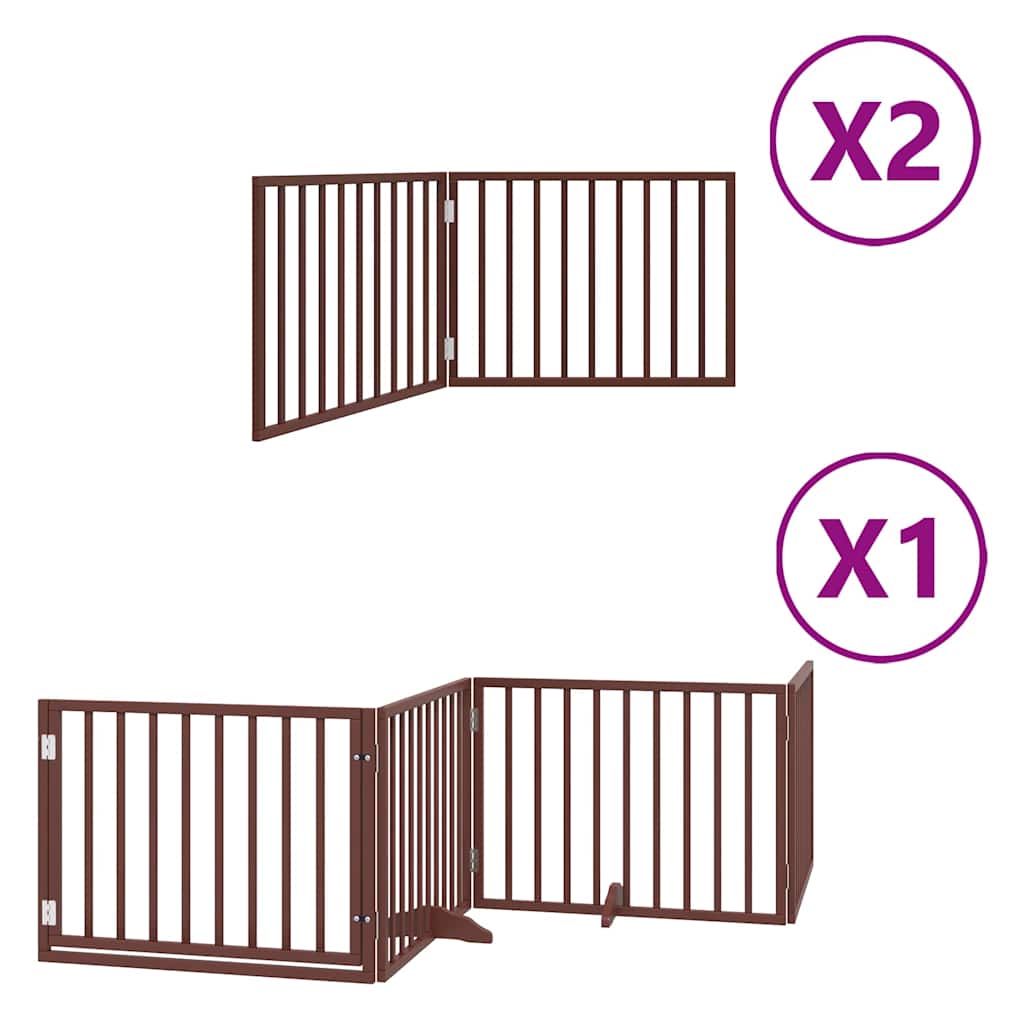 Vidaxx puerta para perros plegable 8 paneles 640 cm madera de álamo marrón