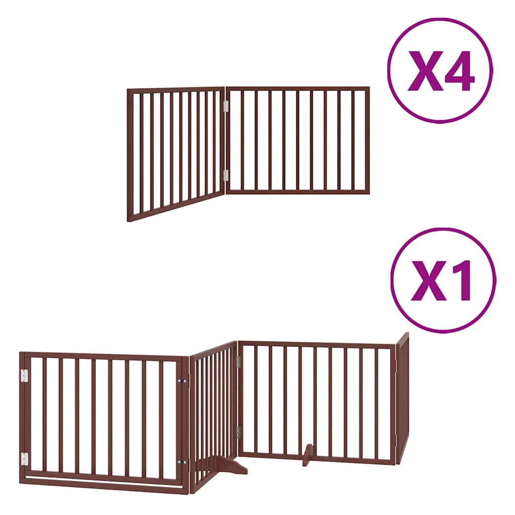 Vidaxl puerta para perros plegable 12 paneles 960 cm madera de álamo marrón