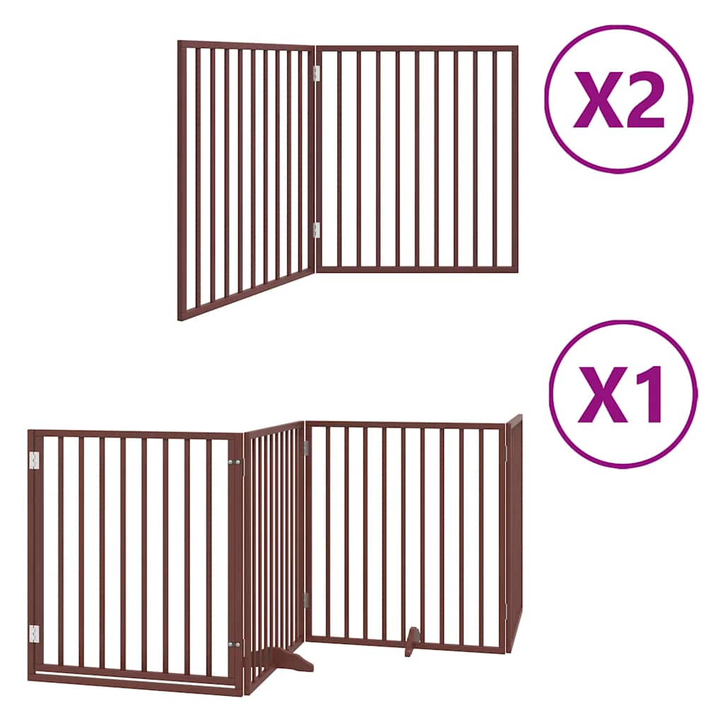 Vidaxx puerta para perros plegable 8 paneles 640 cm madera de álamo marrón
